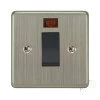 45 Amp Double Pole Switch with Neon : Black Trim