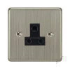 1 Gang 5 Amp Round Pin Socket : Black Trim