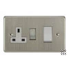 45 Amp Double Pole Switch with 13A Switched Socket : White Trim