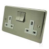 2 Gang 13 Amp Plug Socket : White Trim