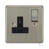 1 Gang 13 Amp Plug Socket : Black Trim