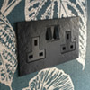 Hand Forged Hammered Black Light Switch - 1