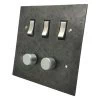 5 Gang Combination : 2 x 400W 2 Way Dimmer Switch + 3 x 20 Amp 2 Way Switch