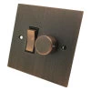 2 Gang Combination 1 x 400w 2 Way Dimmer Switch + 1 x 20amp 2 Way Switch: Black Insert