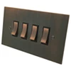 4 Gang 20 Amp 2 Way Switch: Black Insert