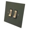 2 Gang 20 Amp 2 Way Switch: Black Insert