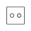 Combined standard aerial socket and satellite (F) connector on one plate : White Trim