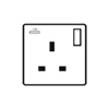 Single Socket with USB charger - White Trim