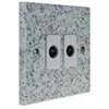 Twin Isolated TV | Coaxial Socket - White Trim