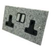 Double 13 Amp Socket - Black Trim