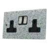 Double 13 Amp Socket - Black Trim