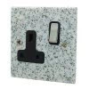 Single 13 Amp Socket - Black Trim