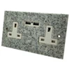 Double 13 Amp Socket with 2 usb A Charging Ports - White Trim