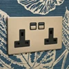 Lightwave Plug Socket (UK) Brushed Steel - 1