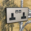 Lightwave Plug Socket (UK) Brushed Steel - 2