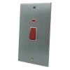 45 Amp Double Pole Switch with Neon - Double Plate : Black Trim