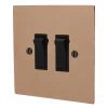 2 Gang 2 Way 10 Amp Switches - Black Rockers