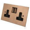 Double 13 Amp Socket - Copper Rockers (6 week lead time)