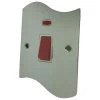 Single Plate - 1 Gang - Used for shower and cooker circuits. Switches both live and neutral poles : White Trim