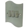 3 Gang 2 Way Light Switch - Triple light switch will work on one way or two way circuits : White Trim