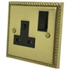 Single 13 Amp Socket - Black Trim