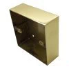 Polished Brass - Single Solid Metal Surface Mount Wall Box - 35mm Depth. (94mm x 94mm) For Large Plate Sockets and Switches