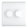 2 Gang 100W 2 Way LED (Trailing Edge) Dimmer (Min Load 1W, Max Load 100W)