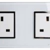 Crystal White Glass with Chrome Trim Unswitched Plug Socket - 2