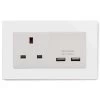 Single Socket with 2 USB A Charging Ports