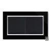 Crystal Black Glass with Chrome Trim Blank Plate - 1