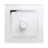 Crystal White Glass with Chrome Trim LED Dimmer - 2