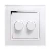 Crystal White Glass with Chrome Trim LED Dimmer - 4