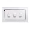 Crystal White Glass with Chrome Trim LED Dimmer - 6