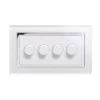 Crystal White Glass with Chrome Trim LED Dimmer - 8