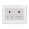 2 Gang - Double 15 Amp Round Pin Unswitched Socket