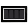 Crystal Black Glass with Chrome Trim Light Switch - 4