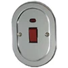 Single Plate - 1 Gang - Used for shower and cooker circuits. Switches both live and neutral poles : Black Trim