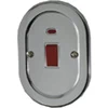 Single Plate - 1 Gang - Used for shower and cooker circuits. Switches both live and neutral poles : White Trim