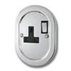 1 Gang - Single socket with on | off switch : Black Trim