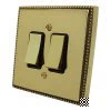 2 Gang 2 Way 10 Amp Switches - Black Trim