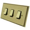 3 Gang 2 Way 10 Amp Switches - Black Trim