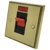 45 Amp Double Pole Switch - Single Plate - Black Trim