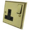 Single 13 Amp Socket - Black Trim