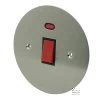 Single Plate - 1 Gang - Used for shower and cooker circuits. Switches both live and neutral poles : Black Trim