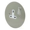 1 Gang - Single socket with on | off switch : White Trim