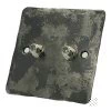 2 Gang Satellite Socket - Black Trim