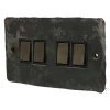 4 Gang 2 Way 10 Amp Switches - Black Nickel Trim