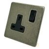 Single 13 Amp Socket - Black Trim