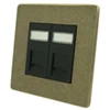 2 Gang RJ45 Cat5e Socket - Cat5 and Cat6 available on request - Black Trim
