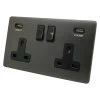 Double 13 Amp Socket with 2 USB A Charging Ports